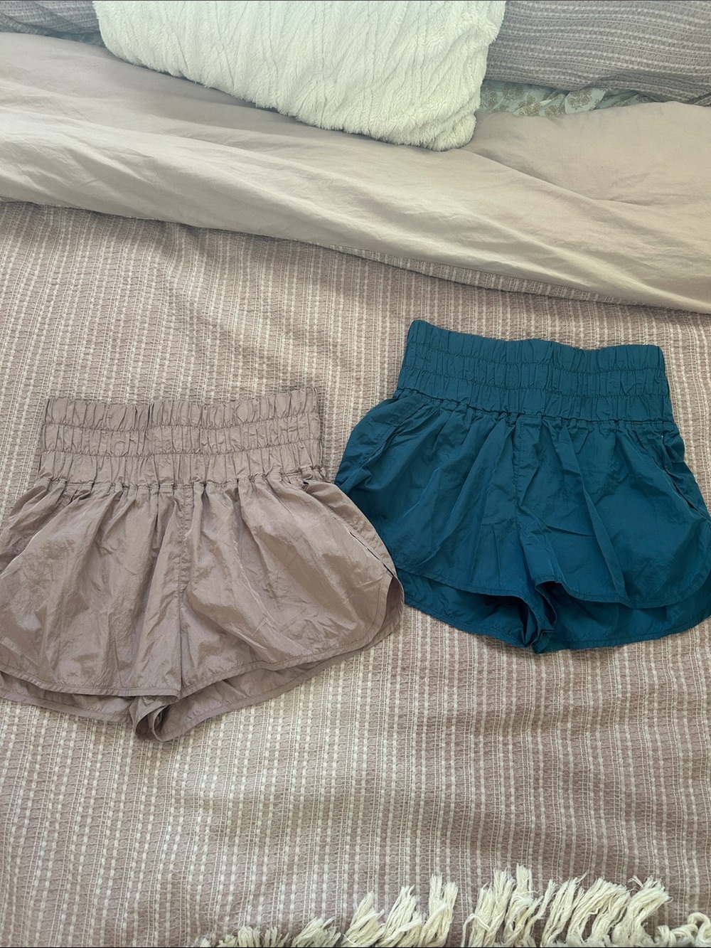 Free People Women's Athletic Shorts - Taupe & Teal
